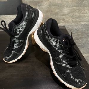 Asics Black & Pink Sneakers 6.5